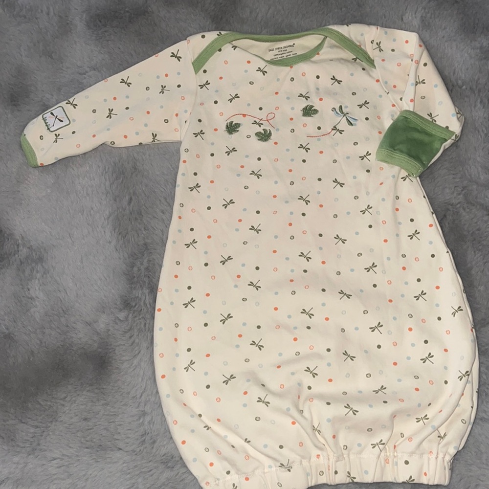 Sage Creek Organics Sleeper Gown Sack 0/3M Dragonflies & Leafs
